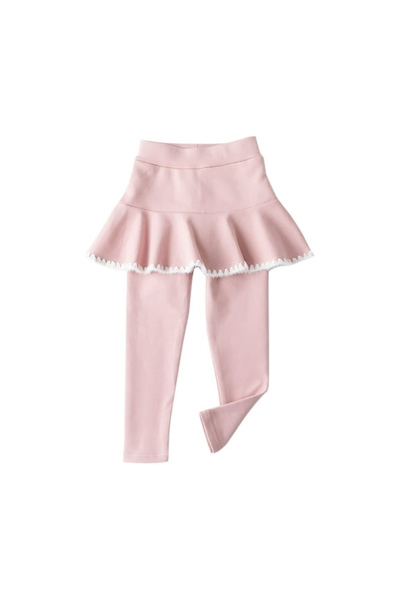 Girls Leggings with Skirt Ruffle Yoga Dance Stretchy Pants for Toddler Kids 2-9 Years