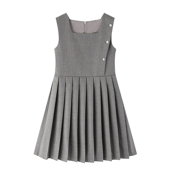 ameIAEA Girls School Uniform Sleeveless Pleated Dress Summer Spring Casual A-Line Tank Dresses
