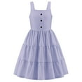 thumbnail image 1 of ameIAEA Girls Summer Sleeveless Dress Square Neck A-Line Tiered Casual Beach Sundress 3-12Y, 1 of 6