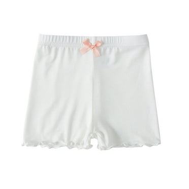 ameIAEA Gril Bow Shorts Under Dress Shorts Solid Color Elastic Waist Casual Summer Shorts