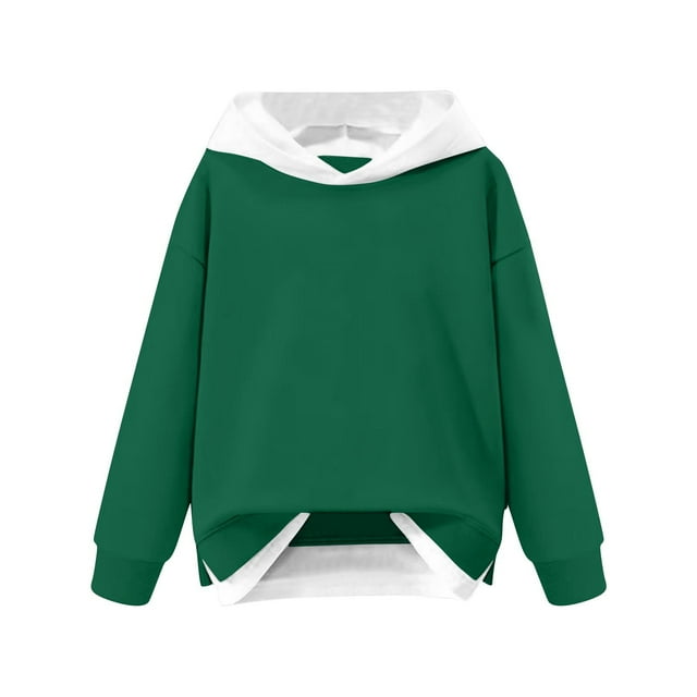 ameIAEA Hoodies for Boys Girls Long Sleeve Sweatshirts Kids Color Block Casual Fall Pullover Tops