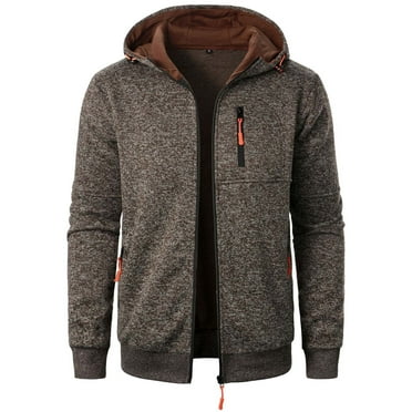 ameIAEA Hoodies for Men Zip Up Long Sleeve Sweatshirts Solid Color Casual Jacket with Pockets