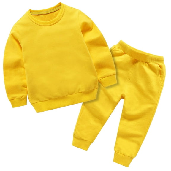 ameIAEA Kids Boy Girl 2 Piece Outfits Toddler Long Sleeve Pullover Sweatshirts Jogger Pants Sets