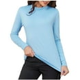 thumbnail image 1 of ameIAEA Long Sleeve Shirts for Women Mock Neck Fall Winter Basic Top Thermal Underwear Tops, 1 of 7