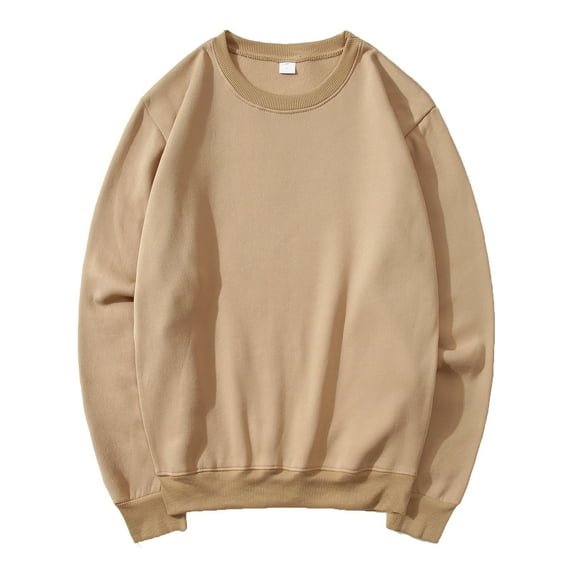 ameIAEA Men Casual Fall Sweatshirts Long Sleeve Crewneck Pullover Solid Color Basic Tops