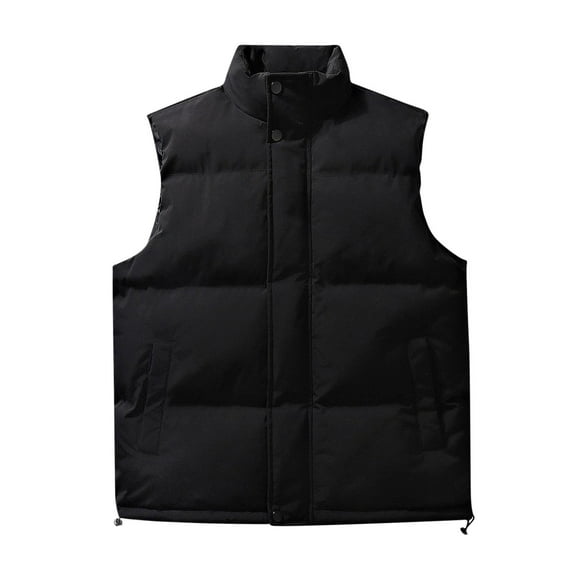ameIAEA Men Puffer Vest Sleeveless Stand Collar Down Coat Warm Padded Outerwear with Pockets