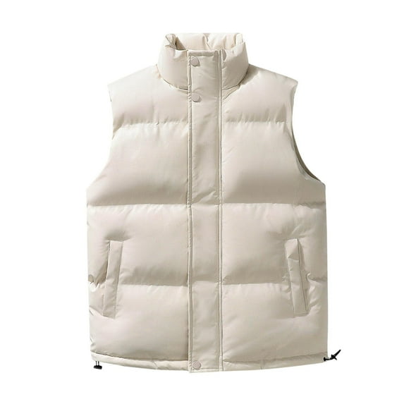 ameIAEA Men Puffer Vest Sleeveless Stand Collar Down Coat Warm Padded Outerwear with Pockets