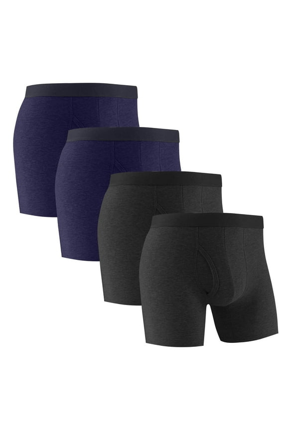 Men's Boxer Briefs Low Rise Bulge Pouch Trucks Comfort Breathable Underpants 4/6/8 Pack