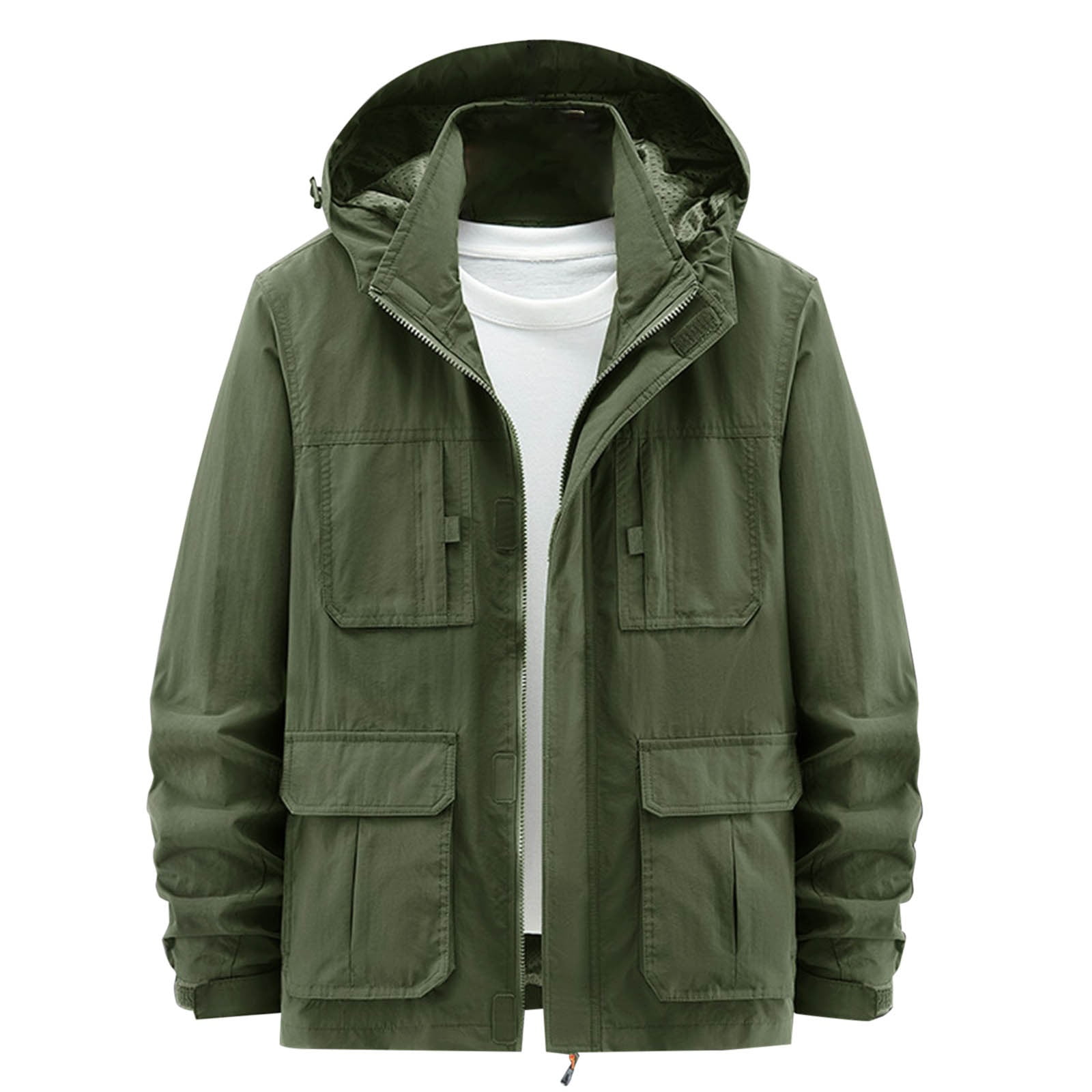 Plaid Long Sleeve Hooded Coat with Pockets