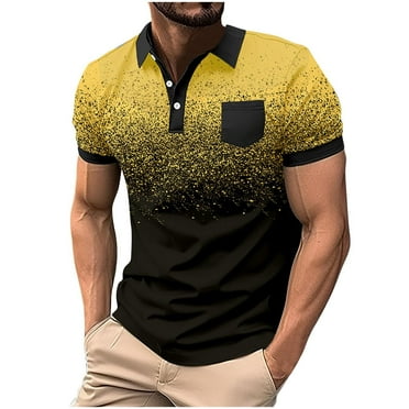 ameIAEA Men's Summer Short Sleeve Casual 3 Button T-Shirts Basic Golf Work Tees Tops with Pocket