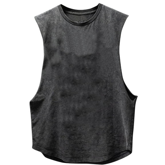 ameIAEA Men's Tank Top Workout Sleeveless Crewneck Casual Gym Shirts Solid Color Summer Beach Tops