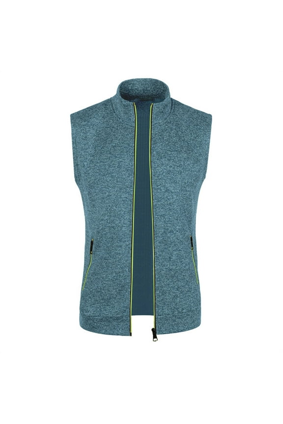 Men's Vest Lightweight Full Zip Stand Collar Sleeveless Jackets Fall Golf Travel Business Outwear