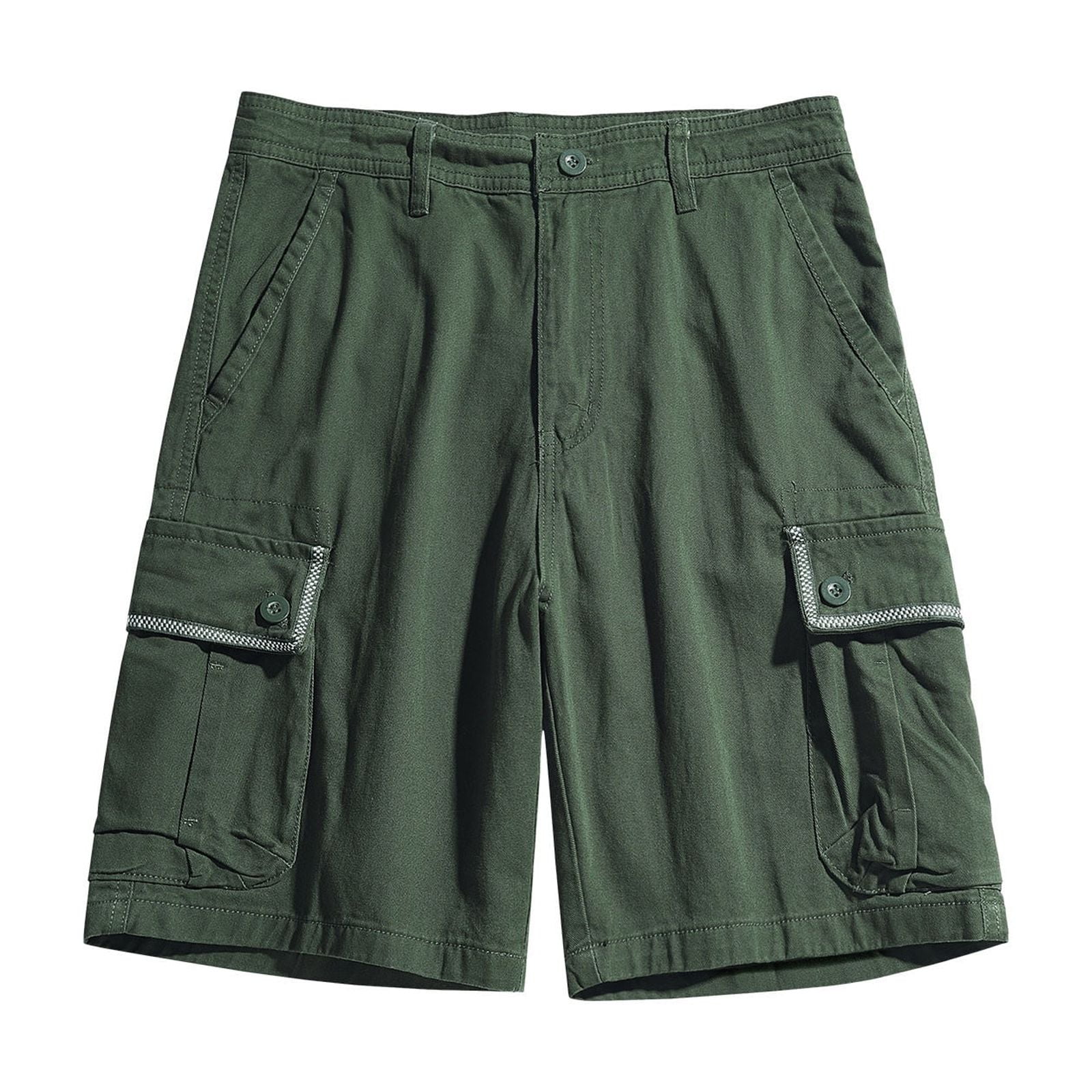 ameIAEA Mens Cargo Shorts Elastic Waist Casual Short Solid Color Summer