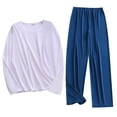 thumbnail image 1 of ameIAEA Mens Pajama Set Soft Pjs Long Sleeve Crewneck Shirt Pants Sleepwear 2 Piece Loungewear, 1 of 3