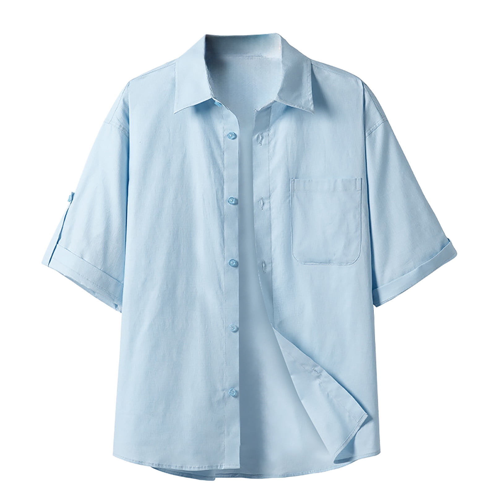 Men's Casual Collar Buttoned Plaid Color Block Short Sleeve Shirt main image 0