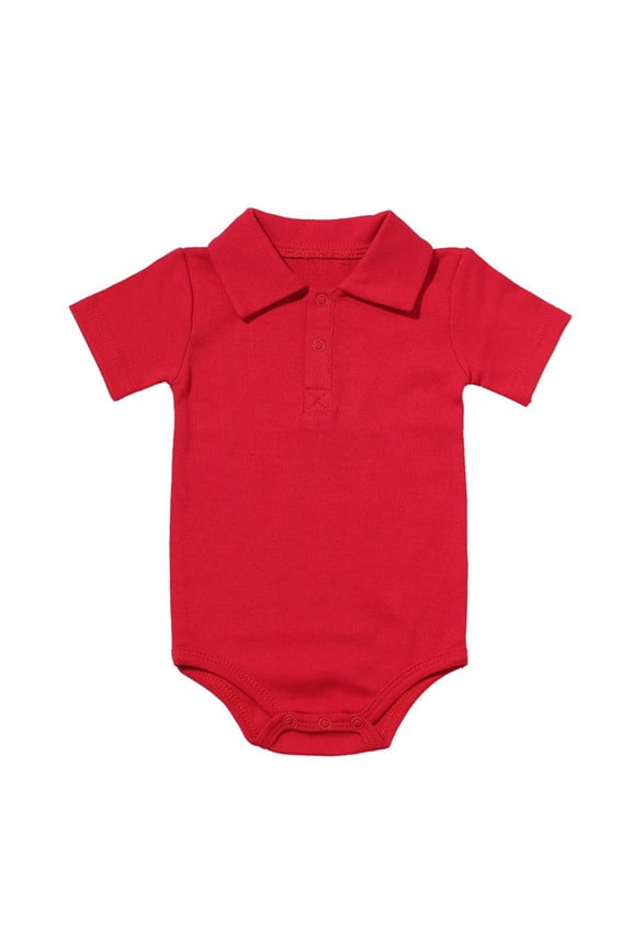Newborn Infant Baby Boy Girl Clothes Button Down Collared Shirt Romper Short Sleeve Jumpsuit