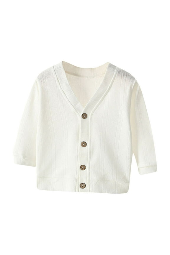 Newborn Infant Baby Fall Cardigan Toddler Boy Girl Long Sleeve Button Down Knit Tops