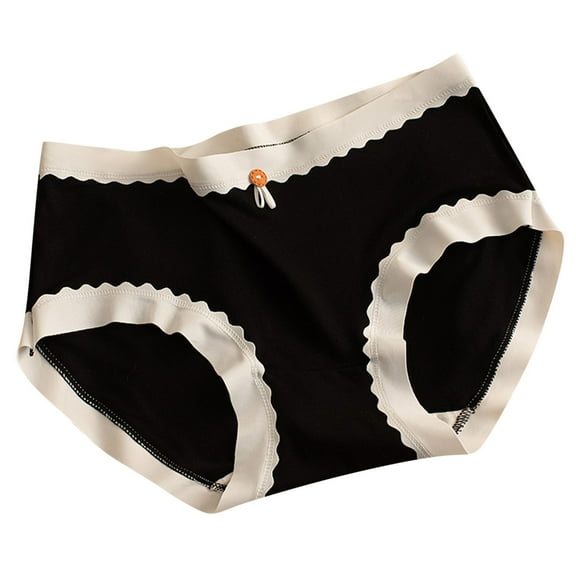 ameIAEA No Show Panties for Women Mid Waisted Bow Underwear Full Coverage Breathable Briefs