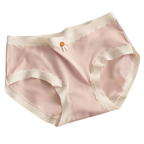 ameIAEA No Show Panties for Women Mid Waisted Bow Underwear Full Coverage Breathable Briefs