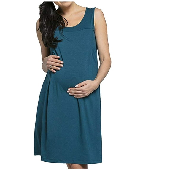 ameIAEA Nursing Nightgown for Women Sleeveless Tank Pregnancy Dresses Labor Delivery Breastfeeding Dress