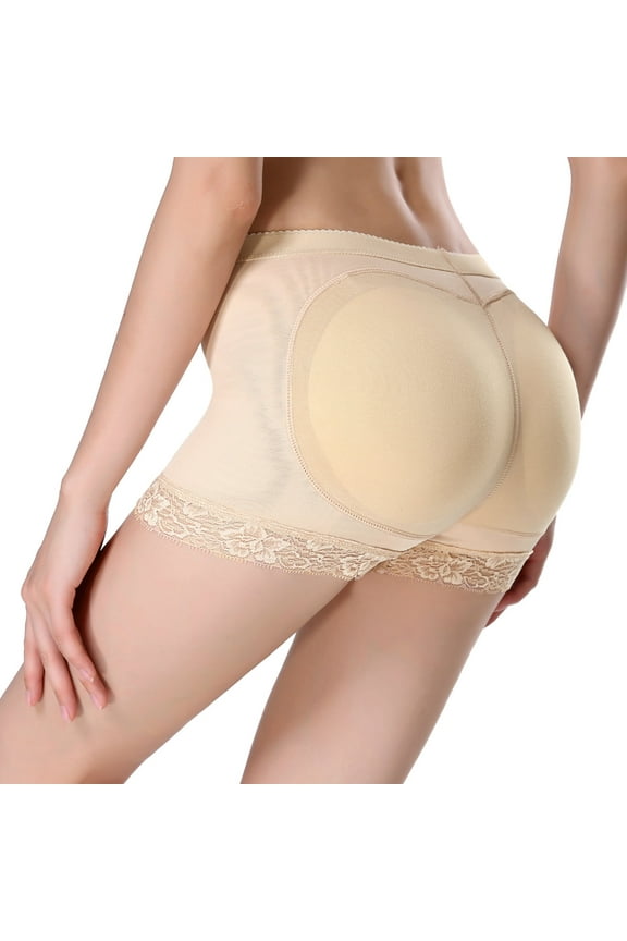 Padded Underwear for Women Butt Lifter Seamless Breathable Panties Stretch Lace Shapewear Boyshorts
