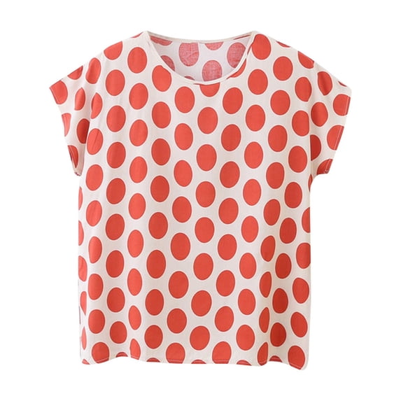ameIAEA Short Sleeve Summer Tee Shirts for Women Round Neck Basic Tops Soft Pajama Shirt 2024