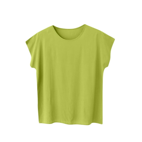 ameIAEA Short Sleeve Summer Tee Shirts for Women Round Neck Basic Tops Soft Pajama Shirt