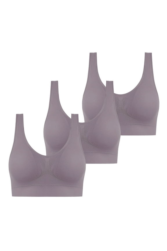 Sports Bras for Women 3 Pack No Underwire Athletic Bras Push Up Seamless Workout Yoga Bras