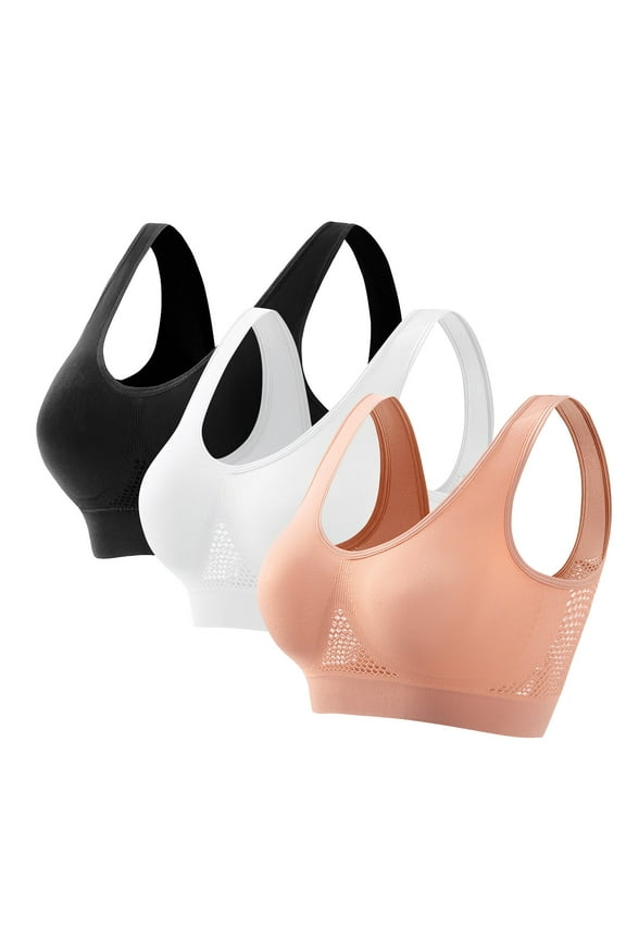 Sports Bras for Women Push Up Seamless Wirefree Comfortable Workout Yoga Bras 2/3/4 Pack