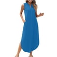 thumbnail image 1 of ameIAEA Summer Dresses for Women Sleeveless V Neck Casual Maxi Sundresses with Pockets, 1 of 7