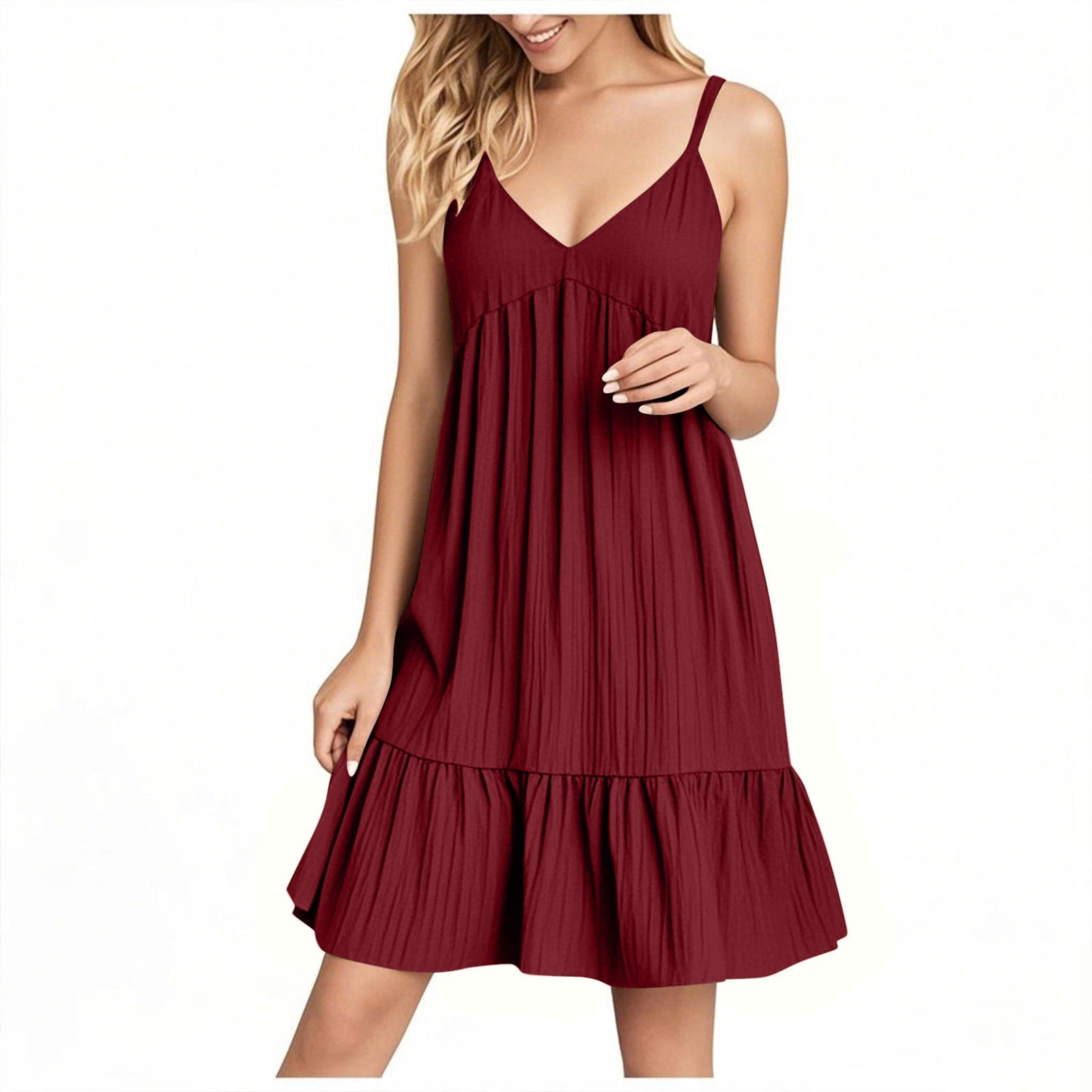 Women's Summer Striped Maxi Dress - V-Neck, Spaghetti Strap, Sleeveless Beach Dress With Pockets