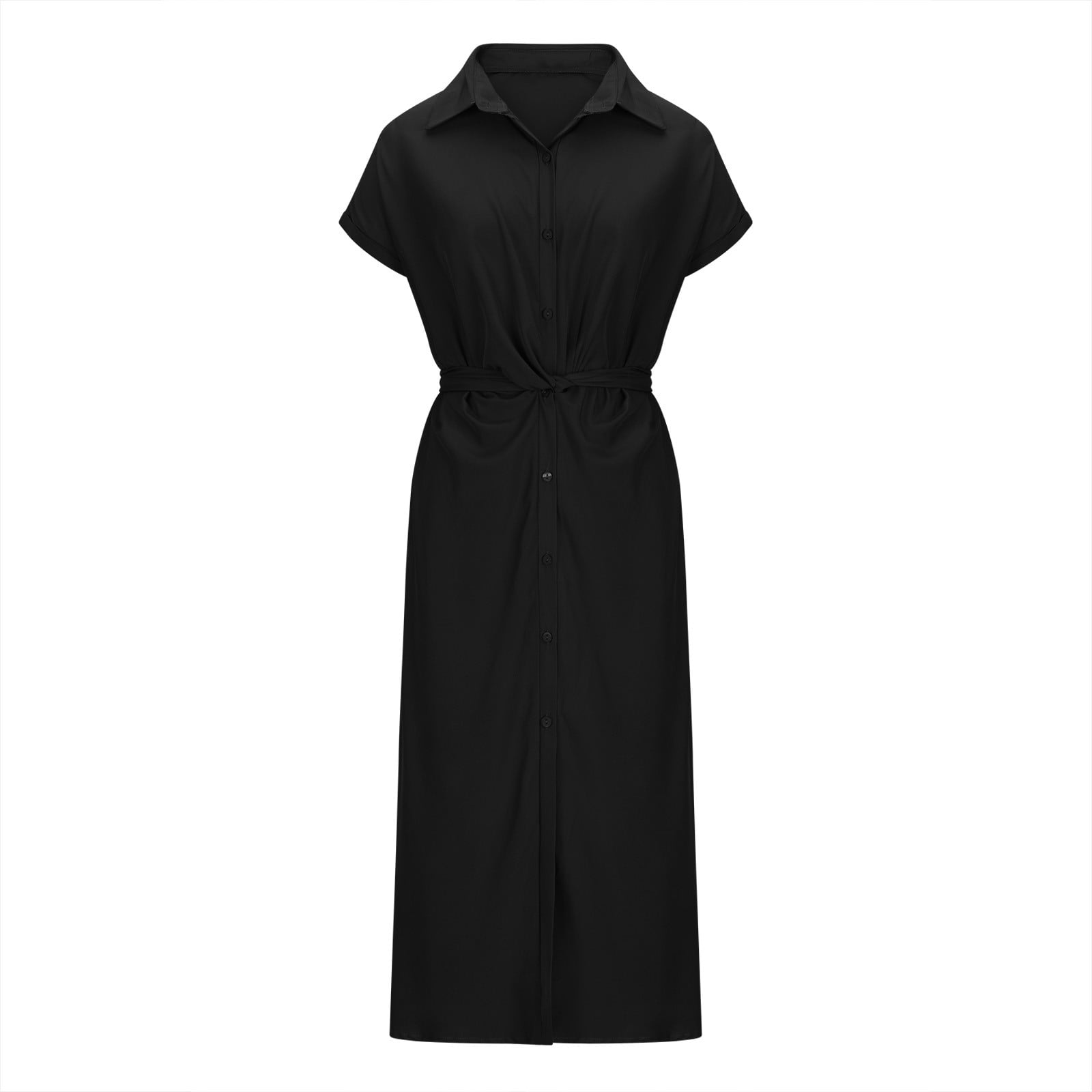 Smocked Sleeve Button Down Dress