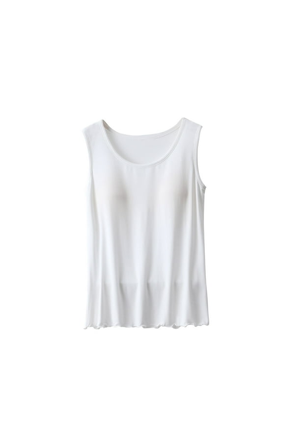 Tank Top for Women with Built-in Padded Bra Sleeveless Camisole Summer Cami Shirts