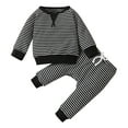 ameIAEA Toddler Baby Boy Girl Outfit Striped Long Sleeve Sweatshirts