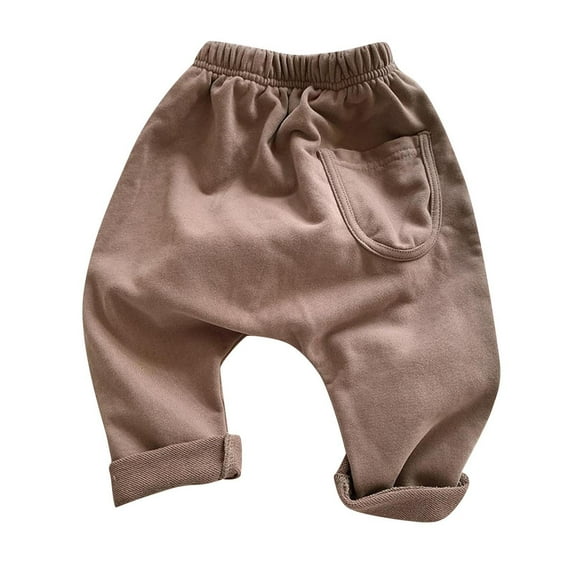 ameIAEA Toddler Baby Boys Girls Pants Toddler Elastic Waist Sweatpants Newborn Infant Solid Color Trousers