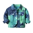 thumbnail image 1 of ameIAEA Toddler Baby Boys Girls Tie-Dye Denim Jacket Kids Long Sleeve Button Down Fashion Jean Jacket Coat, 1 of 7
