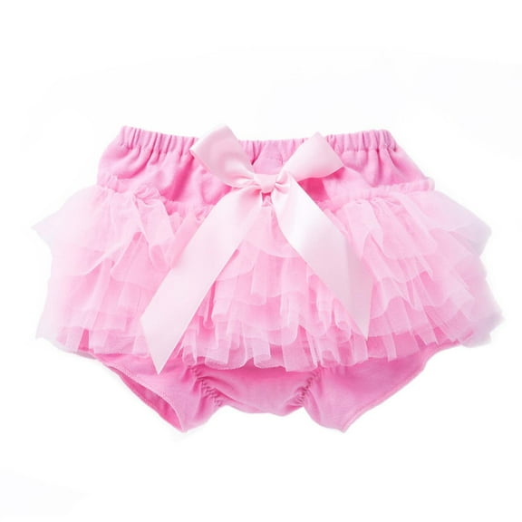 ameIAEA Toddler Baby Girl Shorts Summer Bowknot Tulle Ruffle Shorts Newborn Casual Elastic Waist Bottoms