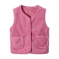thumbnail image 1 of ameIAEA Toddler Baby Sherpa Fleece Vest Zip Up Sleeveless Fuzzy Warm Jacket Coat Winter Outerwear, 1 of 2