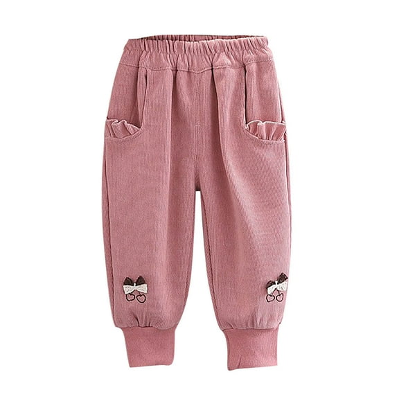 ameIAEA Toddler Boys Girls Pants Kids Solid Color Sweatpants Elastic Waist Joggers Pants with Pockets
