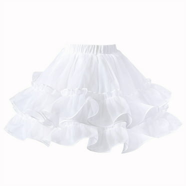 ameIAEA Toddler Girls Tulle Layered Tiered Skirt Elastic Waist A-Line Ruffle Dance Party Skirt