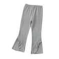 thumbnail image 1 of ameIAEA Toddler Kids Girls Bell Bottom Flare Pants Elastic Waist Wide Leg Solid Color Trousers, 1 of 2