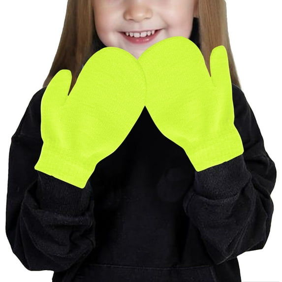 ameIAEA Toddler Mittens Knitted Kids Winter Stretch Gloves Girls Boys Warm Gloves for 1-3 Years