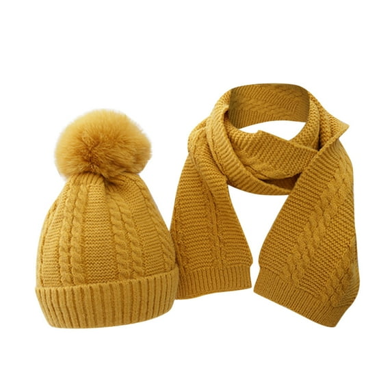 ameIAEA Winter Hat Scarf Set Toddler Fleece Lined Knit Beanie Hat Cold Weather for Boys Girls 1-4 Years