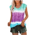 ameIAEA Women's Cap Sleeve TShirts Round Neck Summer Tee Tops Casual