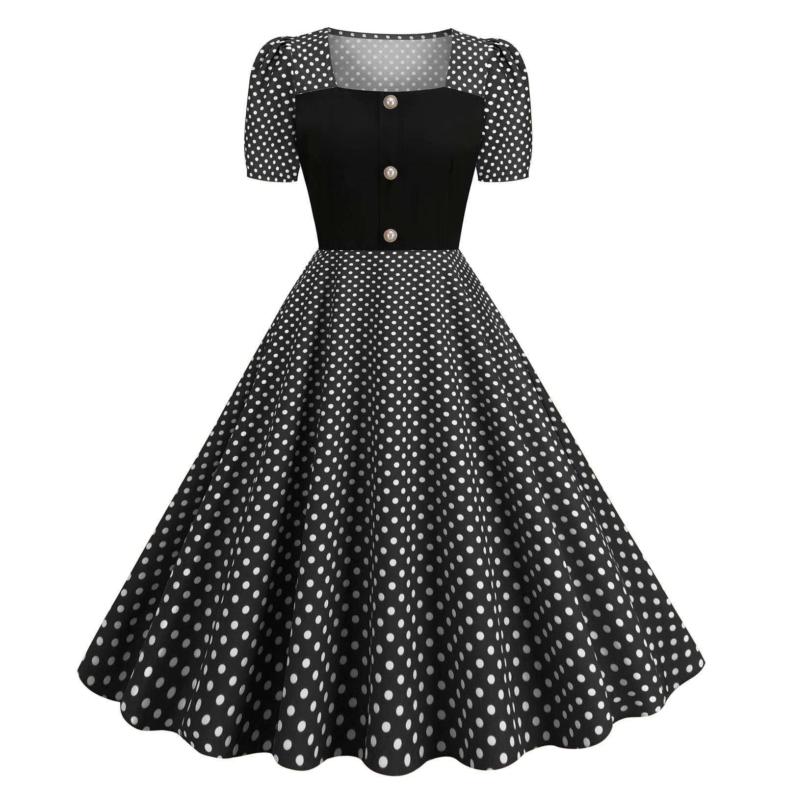 vintage dress, simple party dress, short sleeves high neck dress      fg2276 main image 0