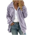 thumbnail image 1 of ameIAEA Women's Fuzzy Fleece Jacket Lightweight Full Zip Up Coat Warm Outerwear for Spring Fall Winter, 1 of 5