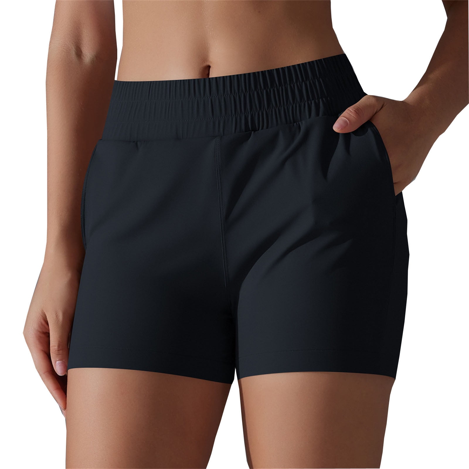 ameIAEA Women's High Waisted Worktout Shorts Quick Dry Running Athletic