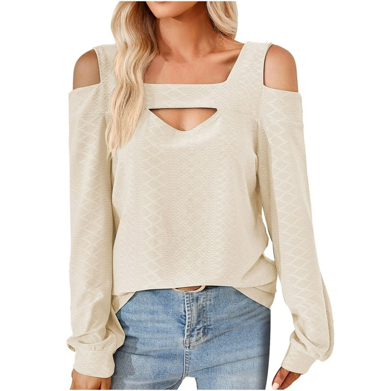 Casual Solid Color Hollow Out V Neck Blouses Casual Solid Color Hollow Out V Neck Blouses