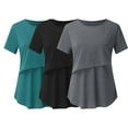 thumbnail image 1 of ameIAEA Women's Nursing Tops for Breastfeeding 3 Pack Maternity Tee Shirts Double Layer Pregnancy Clothes, 1 of 7
