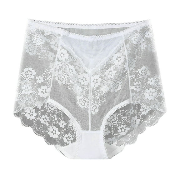 ameIAEA Women's Plus Size Panties See Through Soft Lace Underwear Breathable Full Coverage Briefs